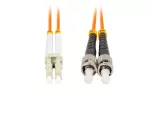 PATCHCORD ŚWIATŁOWODOWY MM ST/UPC-LC/UPC DUPLEX 3.0MM OM2 50/125 LSZH 15M POMARAŃCZOWY LANBERG