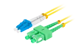PATCHCORD ŚWIATŁOWODOWY SM LC/UPC-SC/APC DUPLEX 3.0MM LSZH G657A1 0.5M ŻÓŁTY LANBERG