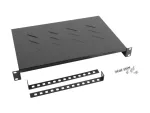 PÓŁKA DO SZAF 19" 600MM CZARNA LANBERG (1U/483X300MM UDŹWIG DO 25KG, MONTAŻ 4 PUNKTOWY)