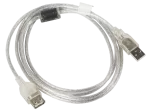 PRZEDŁUŻACZ USB-A M/F 2.0 1.8M PRZEZROCZYSTY FERRYT LANBERG