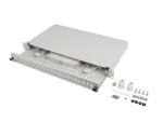 PRZEŁĄCZNICA ŚWIATŁOWODOWA LANBERG 24XSC DUPLEX / 24XLC QUAD RACK 19" 1U SZARA + AKCESORIA