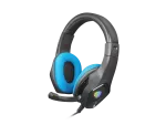 SŁUCHAWKI NAUSZNE FURY PHANTOM Z MIKROFONEM PODŚWIETLENIE RGB CZARNO-NIEBIESKIE