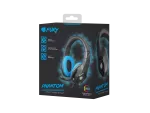 SŁUCHAWKI NAUSZNE FURY PHANTOM Z MIKROFONEM PODŚWIETLENIE RGB CZARNO-NIEBIESKIE