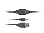 SŁUCHAWKI NAUSZNE FURY PHANTOM Z MIKROFONEM PODŚWIETLENIE RGB CZARNO-NIEBIESKIE
