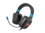 SŁUCHAWKI NAUSZNE FURY RAPTOR Z MIKROFONEM PODŚWIETLENIE RGB CZARNO-NIEBIESKIE