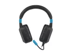 SŁUCHAWKI NAUSZNE FURY RAPTOR Z MIKROFONEM PODŚWIETLENIE RGB CZARNO-NIEBIESKIE