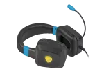 SŁUCHAWKI NAUSZNE FURY RAPTOR Z MIKROFONEM PODŚWIETLENIE RGB CZARNO-NIEBIESKIE