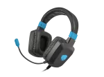 SŁUCHAWKI NAUSZNE FURY RAPTOR Z MIKROFONEM PODŚWIETLENIE RGB CZARNO-NIEBIESKIE