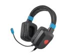 SŁUCHAWKI NAUSZNE FURY RAPTOR Z MIKROFONEM PODŚWIETLENIE RGB CZARNO-NIEBIESKIE