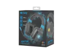 SŁUCHAWKI NAUSZNE FURY RAPTOR Z MIKROFONEM PODŚWIETLENIE RGB CZARNO-NIEBIESKIE