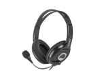 SŁUCHAWKI NAUSZNE STEREO NATEC BEAR 2 Z MIKROFONEM I REGULACJĄ GŁOŚNOŚCI CZARNE