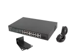 SWITCH LANBERG 16X 100MB POE+/2X COMBO NIEZARZĄDZALNY RACK 19" GIGABIT ETHERNET 150W