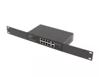 SWITCH LANBERG 8X 100MB POE+/2X 1GB NIEZARZĄDZALNY RACK 10"/19" GIGABIT ETHERNET 120W