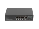 SWITCH LANBERG 8X 100MB POE+/2X 1GB NIEZARZĄDZALNY RACK 10"/19" GIGABIT ETHERNET 120W
