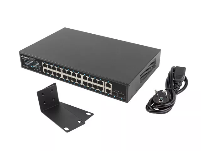 SWITCH LANBERG RSGE-24P-2GE-2S-360 24X 1GB POE+/2X GB 2X SFP RACK 19