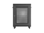 SZAFA INSTALACYJNA RACK STOJĄCA 19" 15U 600X600 CZARNA DRZWI PERFOROWANE LANBERG (FLAT PACK)
