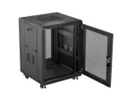 SZAFA INSTALACYJNA RACK STOJĄCA 19" 15U 600X600 CZARNA DRZWI PERFOROWANE LANBERG (FLAT PACK)