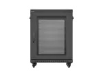 SZAFA INSTALACYJNA RACK STOJĄCA 19" 15U 600X600 CZARNA DRZWI PERFOROWANE LANBERG (FLAT PACK)