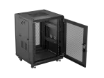 SZAFA INSTALACYJNA RACK STOJĄCA 19" 15U 600X600 CZARNA DRZWI PERFOROWANE LANBERG (FLAT PACK)