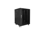 SZAFA INSTALACYJNA RACK STOJĄCA 19" 15U 600X600 CZARNA DRZWI SZKLANE LANBERG (ZŁOŻONA)