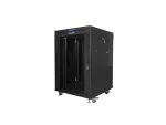 SZAFA INSTALACYJNA RACK STOJĄCA 19" 15U 600X600 CZARNA DRZWI SZKLANE LCD LANBERG (FLAT PACK) V2