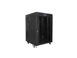 SZAFA INSTALACYJNA RACK STOJĄCA 19" 15U 600X600 CZARNA DRZWI SZKLANE LCD LANBERG (FLAT PACK) V2