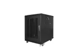 SZAFA INSTALACYJNA RACK STOJĄCA 19" 15U 600X800 CZARNA DRZWI PERFOROWANE LANBERG (FLAT PACK)