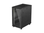 SZAFA INSTALACYJNA RACK STOJĄCA 19" 22U 600X1000 CZARNA DRZWI PRZESZKLONE LANBERG (FLAT PACK)