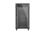 SZAFA INSTALACYJNA RACK STOJĄCA 19" 22U 600X1000 CZARNA DRZWI PRZESZKLONE LANBERG (FLAT PACK)