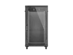 SZAFA INSTALACYJNA RACK STOJĄCA 19" 22U 600X1000 CZARNA DRZWI PRZESZKLONE LANBERG (FLAT PACK)