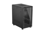 SZAFA INSTALACYJNA RACK STOJĄCA 19" 22U 600X1000 CZARNA DRZWI PRZESZKLONE LANBERG (FLAT PACK)