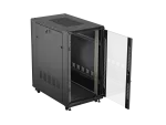SZAFA INSTALACYJNA RACK STOJĄCA 19" 22U 600X1000 CZARNA DRZWI PRZESZKLONE LANBERG (FLAT PACK)
