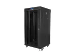 SZAFA INSTALACYJNA RACK STOJĄCA 19" 22U 600X600 CZARNA DRZWI SZKLANE LCD LANBERG (FLAT PACK) V2