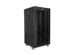 SZAFA INSTALACYJNA RACK STOJĄCA 19" 22U 600X600 CZARNA DRZWI SZKLANE LCD LANBERG (FLAT PACK) V2