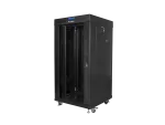 SZAFA INSTALACYJNA RACK STOJĄCA 19" 22U 600X600 CZARNA DRZWI SZKLANE LCD LANBERG (FLAT PACK) V2