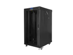 SZAFA INSTALACYJNA RACK STOJĄCA 19" 22U 600X800 CZARNA DRZWI SZKLANE LCD LANBERG (FLAT PACK) V2