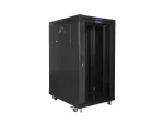 SZAFA INSTALACYJNA RACK STOJĄCA 19" 22U 800X1000 CZARNA DRZWI SZKLANE LCD LANBERG (FLAT PACK) V2