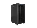 SZAFA INSTALACYJNA RACK STOJĄCA 19" 22U 800X800 CZARNA DRZWI SZKLANE LCD LANBERG (FLAT PACK) V2