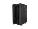 SZAFA INSTALACYJNA RACK STOJĄCA 19" 22U 800X800 CZARNA DRZWI SZKLANE LCD LANBERG (FLAT PACK) V2