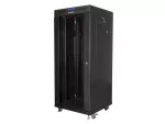 SZAFA INSTALACYJNA RACK STOJĄCA 19" 27U 600X600 CZARNA DRZWI SZKLANE LCD LANBERG (FLAT PACK) V2