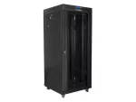 SZAFA INSTALACYJNA RACK STOJĄCA 19" 27U 600X600 CZARNA DRZWI SZKLANE LCD LANBERG (FLAT PACK) V2