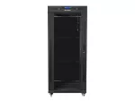 SZAFA INSTALACYJNA RACK STOJĄCA 19" 27U 600X600 CZARNA DRZWI SZKLANE LCD LANBERG (FLAT PACK) V2