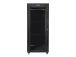 SZAFA INSTALACYJNA RACK STOJĄCA 19" 27U 600X600 CZARNA DRZWI SZKLANE LCD LANBERG (FLAT PACK) V2