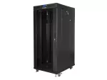 SZAFA INSTALACYJNA RACK STOJĄCA 19" 27U 600X800 CZARNA DRZWI SZKLANE LCD LANBERG (FLAT PACK) V2