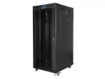 SZAFA INSTALACYJNA RACK STOJĄCA 19" 27U 800X1000 CZARNA DRZWI SZKLANE LCD LANBERG (FLAT PACK) V2