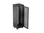 SZAFA INSTALACYJNA RACK STOJĄCA 19" 37U 600X600 CZARNA DRZWI PERFOROWANE LCD LANBERG (FLAT PACK)