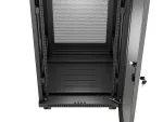 SZAFA INSTALACYJNA RACK STOJĄCA 19" 37U 600X600 CZARNA DRZWI PERFOROWANE LCD LANBERG (FLAT PACK)