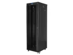 SZAFA INSTALACYJNA RACK STOJĄCA 19" 42U 600X800 CZARNA DRZWI SZKLANE LCD LANBERG (FLAT PACK) V2