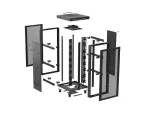 SZAFA INSTALACYJNA RACK STOJĄCA 19" 47U 800X800 CZARNA DRZWI PERFOROWANE LCD LANBERG (FLAT PACK)