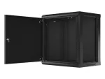 SZAFA INSTALACYJNA RACK WISZĄCA 19" 12U 600X450 CZARNA DRZWI METALOWE LANBERG (FLAT PACK)